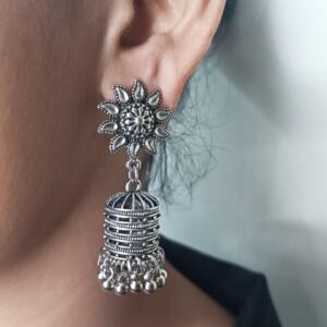 Oxidised Cage Jhumka with Ghungroo