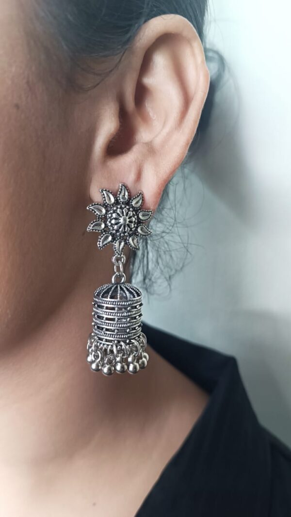 Oxidised Cage Jhumka with Ghungroo