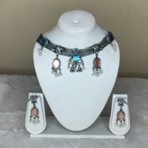 Oxidized Antique Multi-color Choker